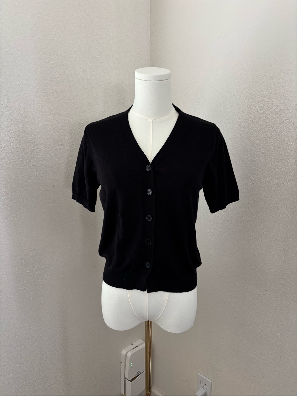 DAZY knit short sleeve cardigan top (S)